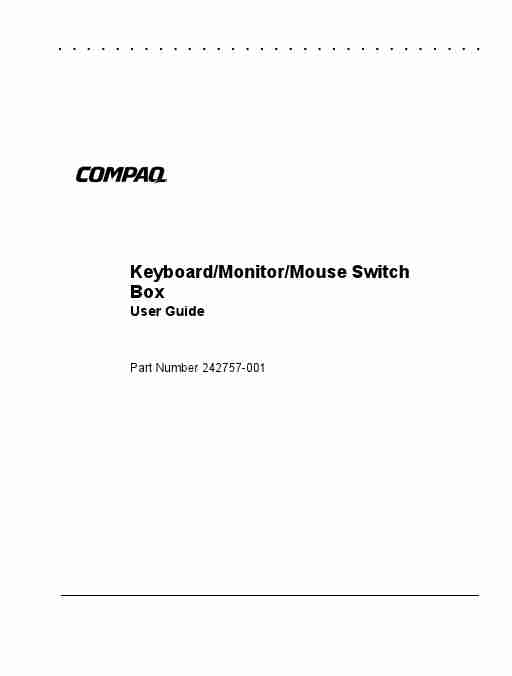 Compaq Mouse KeyboardMonitorMouse Switch Box-page_pdf